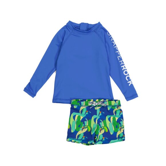 SNAPPER ROCK Blue Infant And Toddler Boys 2pc Toucan Jungle Swimsuit Set